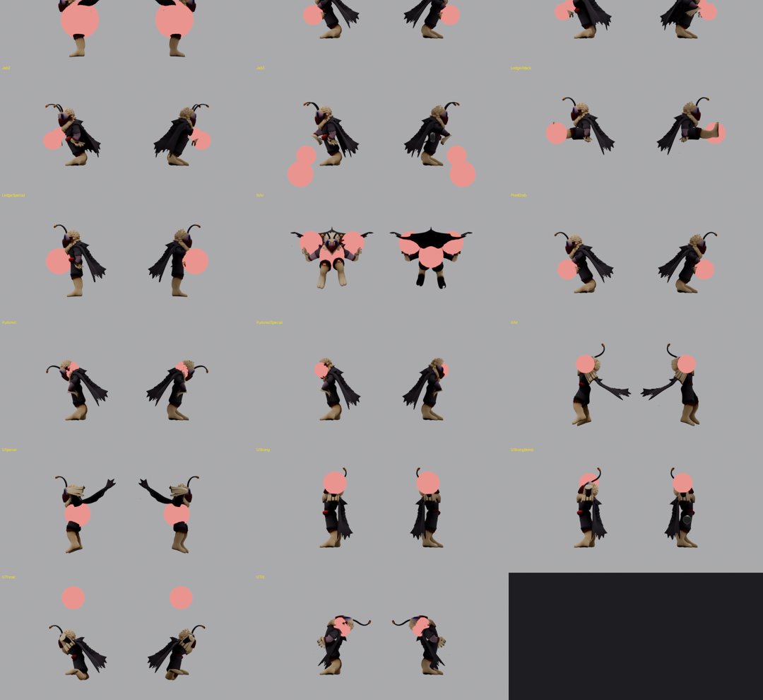 Hitbox check renders, second half: Jab2 to UTilt